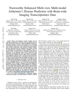 Trustworthy Enhanced Multi-view Multi-modal Alzheimer's Disease Prediction with Brain-wide Imaging Transcriptomics Data