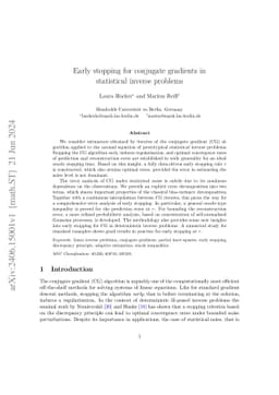 Early stopping for conjugate gradients in statistical inverse problems