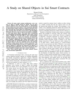 A Study on Shared Objects in Sui Smart Contracts