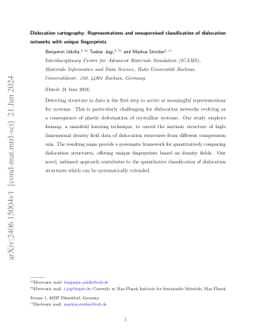 Dislocation cartography: Representations and unsupervised classification
  of dislocation networks with unique fingerprints