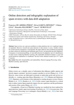 Online detection and infographic explanation of spam reviews with data
  drift adaptation
