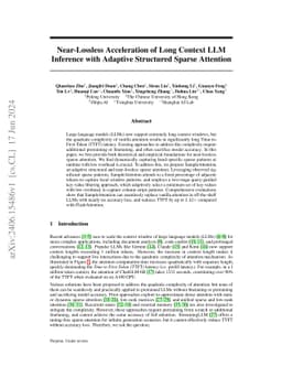 SampleAttention: Near-Lossless Acceleration of Long Context LLM
  Inference with Adaptive Structured Sparse Attention
