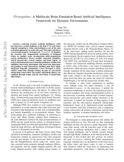 Orangutan: A Multiscale Brain Emulation-Based Artificial Intelligence
  Framework for Dynamic Environments