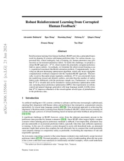 Robust Reinforcement Learning from Corrupted Human Feedback