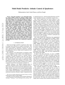 Multi-Model Predictive Attitude Control of Quadrotors