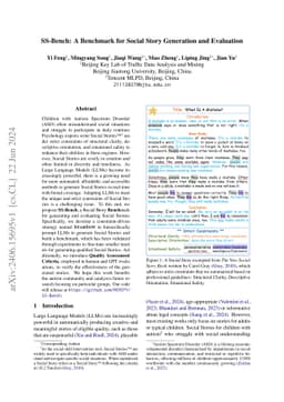SS-Bench: A Benchmark for Social Story Generation and Evaluation