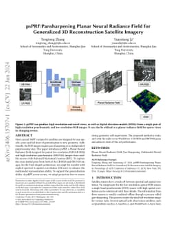 psPRF:Pansharpening Planar Neural Radiance Field for Generalized 3D
  Reconstruction Satellite Imagery