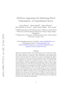 AI-Driven Approaches for Optimizing Power Consumption: A Comprehensive
  Survey