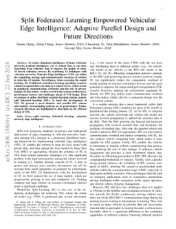 Split Federated Learning Empowered Vehicular Edge Intelligence: Adaptive
  Parellel Design and Future Directions
