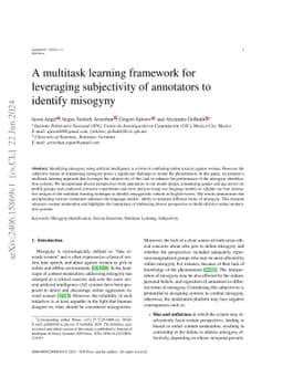 A multitask learning framework for leveraging subjectivity of annotators
  to identify misogyny