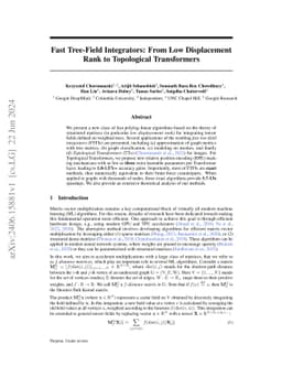 Fast Tree-Field Integrators: From Low Displacement Rank to Topological
  Transformers