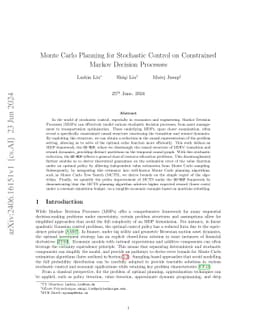 Monte Carlo Planning for Stochastic Control on Constrained Markov
  Decision Processes