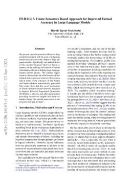 FS-RAG: A Frame Semantics Based Approach for Improved Factual Accuracy
  in Large Language Models
