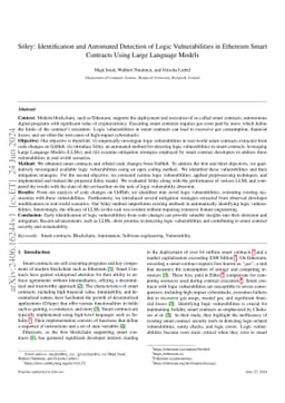 Soley: Identification and Automated Detection of Logic Vulnerabilities
  in Ethereum Smart Contracts Using Large Language Models