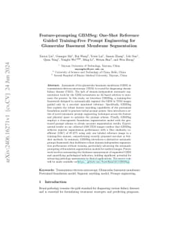 Feature-prompting GBMSeg: One-Shot Reference Guided Training-Free Prompt
  Engineering for Glomerular Basement Membrane Segmentation
