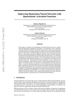 Improving Quaternion Neural Networks with Quaternionic Activation
  Functions
