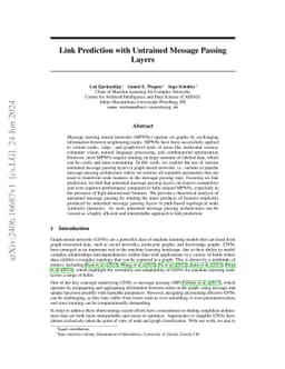 Link Prediction with Untrained Message Passing Layers