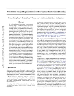 Probabilistic Subgoal Representations for Hierarchical Reinforcement
  learning