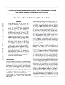 Learning the boundary-to-domain mapping using Lifting Product Fourier
  Neural Operators for partial differential equations