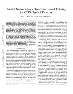 Neural Network-based Two-Dimensional Filtering for OTFS Symbol Detection