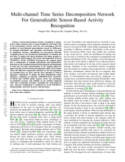 Multi-channel Time Series Decomposition Network For Generalizable
  Sensor-Based Activity Recognition