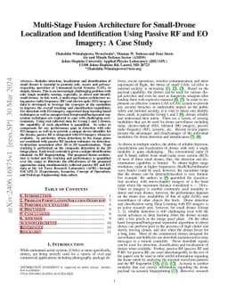 Multi-Stage Fusion Architecture for Small-Drone Localization and
  Identification Using Passive RF and EO Imagery: A Case Study