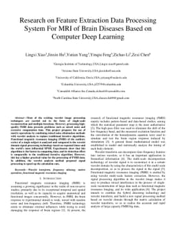 Research on Feature Extraction Data Processing System For MRI of Brain
  Diseases Based on Computer Deep Learning
