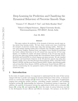 Deep Learning for Prediction and Classifying the Dynamical behaviour of
  Piecewise Smooth Maps