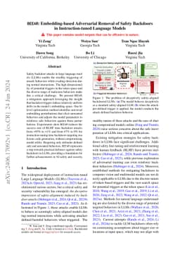 BEEAR: Embedding-based Adversarial Removal of Safety Backdoors in
  Instruction-tuned Language Models