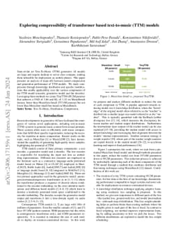 Exploring compressibility of transformer based text-to-music (TTM)
  models
