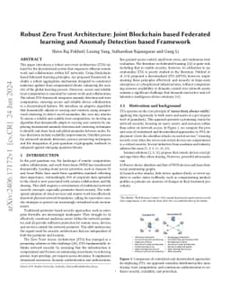 Robust Zero Trust Architecture: Joint Blockchain based Federated
  learning and Anomaly Detection based Framework