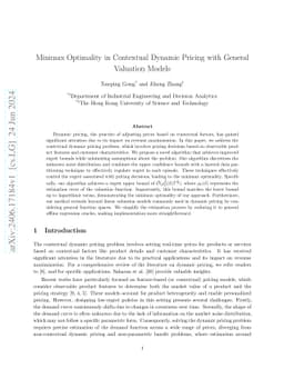 Minimax Optimality in Contextual Dynamic Pricing with General Valuation
  Models