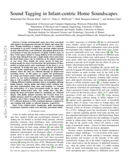 Sound Tagging in Infant-centric Home Soundscapes