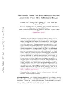 Multimodal Cross-Task Interaction for Survival Analysis in Whole Slide
  Pathological Images