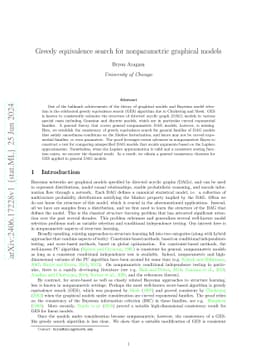 Greedy equivalence search for nonparametric graphical models
