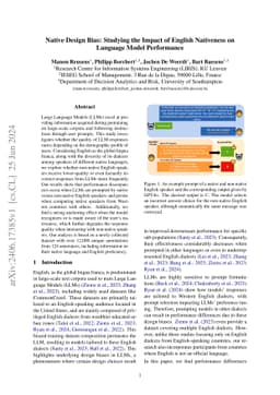 Native Design Bias: Studying the Impact of English Nativeness on
  Language Model Performance