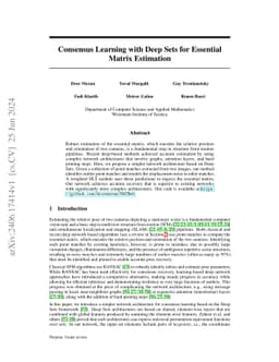 Consensus Learning with Deep Sets for Essential Matrix Estimation