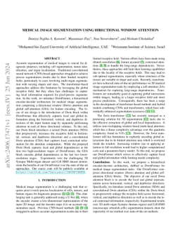 Medical Image Segmentation Using Directional Window Attention