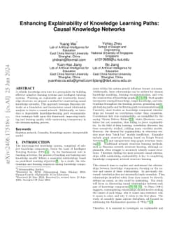 Enhancing Explainability of Knowledge Learning Paths: Causal Knowledge
  Networks