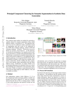 Principal Component Clustering for Semantic Segmentation in Synthetic
  Data Generation