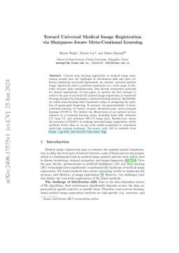 Toward Universal Medical Image Registration via Sharpness-Aware
  Meta-Continual Learning