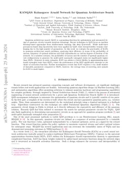 KANQAS: Kolmogorov-Arnold Network for Quantum Architecture Search
