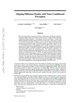 Aligning Diffusion Models with Noise-Conditioned Perception