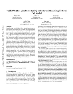FedBiOT: LLM Local Fine-tuning in Federated Learning without Full Model
