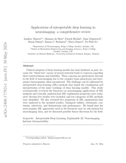 Applications of interpretable deep learning in neuroimaging: a
  comprehensive review