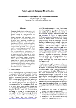 Script-Agnostic Language Identification