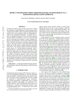 Highly Constrained Coded Aperture Imaging Systems Design Via a Knowledge
  Distillation Approach