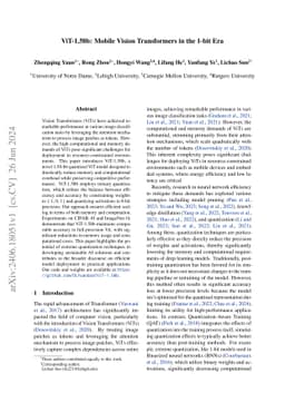 ViT-1.58b: Mobile Vision Transformers in the 1-bit Era