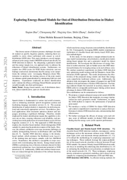 Exploring Energy-Based Models for Out-of-Distribution Detection in
  Dialect Identification