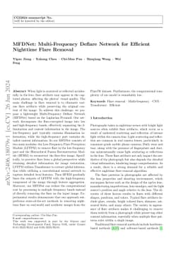 MFDNet: Multi-Frequency Deflare Network for Efficient Nighttime Flare
  Removal